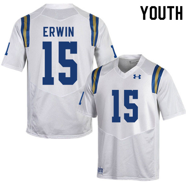 Youth #15 Jaylen Erwin UCLA Bruins College Football Jerseys Sale-White - Click Image to Close